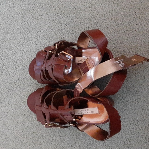 2/$12 Brown wedge heels, size 9 - Picture 2 of 8